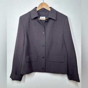 Akris Punto Purple‎ and Black Gingham Blazer Jacket Size 12